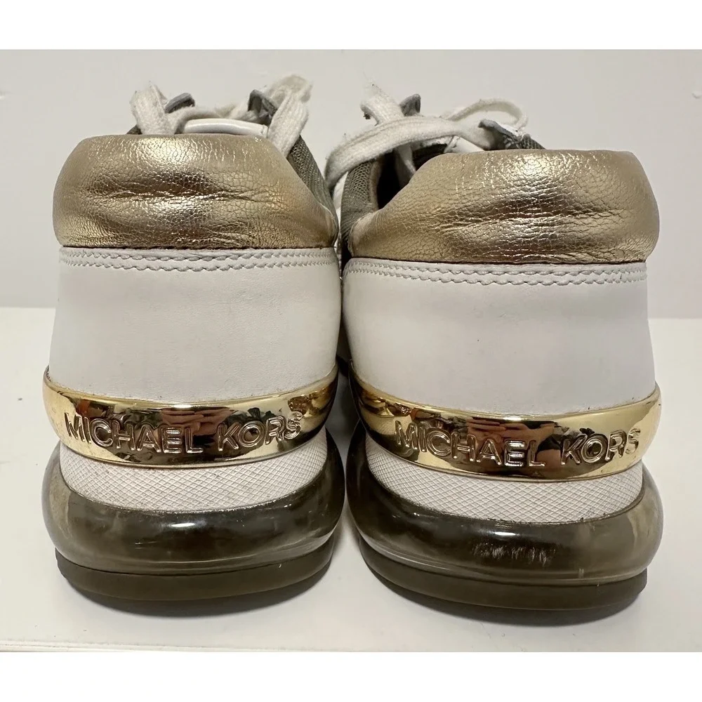 Michael Kors Shoes Womens‎ 8M Trainer Gold Brown Extreme SG18K Lace-Up Sneaker